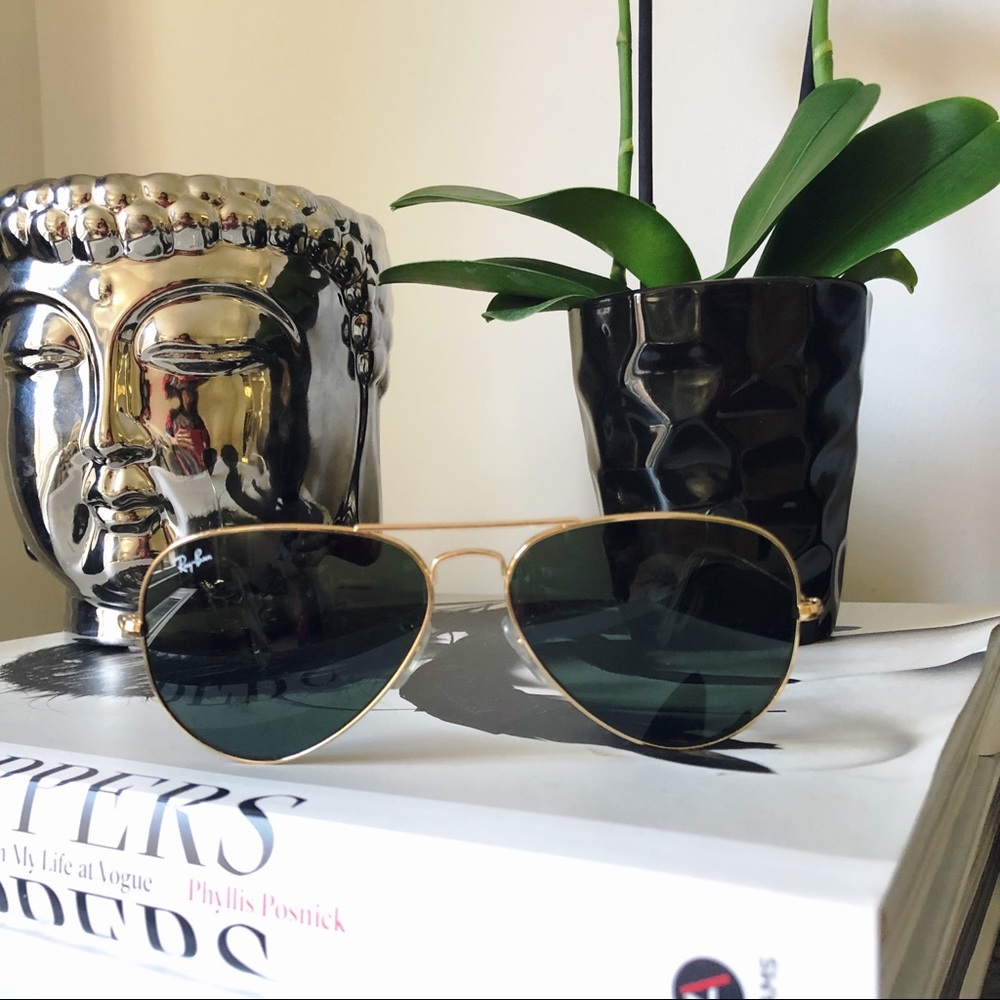 RAY-BAN Aviator Classic Green/Gold w/ case & cloth